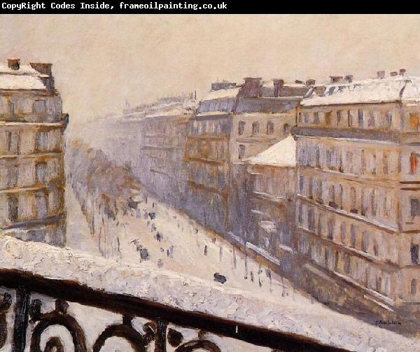 Gustave Caillebotte Boulevard Haussmann, effet de neige